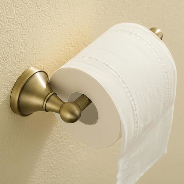 Toiletpapirholder - 1 Styk - Antik Børstet Messing - Fugtbestandig - Badeværelse