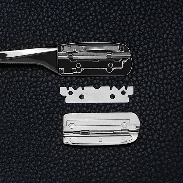 Rakknivshållare för män för mustasch, lätt att använda, svart Silver 15x2.8cm