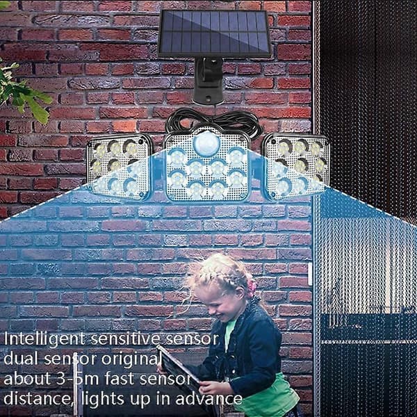 Solar 3-hoved roterbar væglampe, stil: 122 LED Splitable 122 LED Splitable
