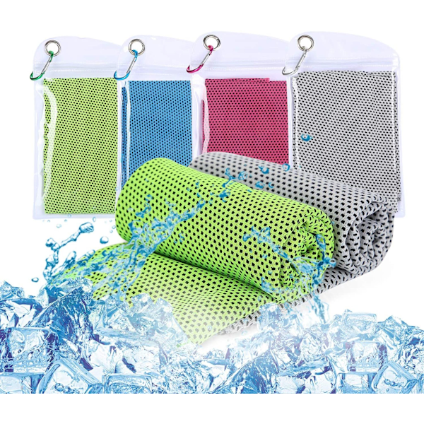 4pcs Quick-drying Sports Cooling Ice Towel Hiking Bag