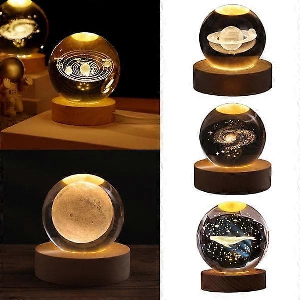 Krystalkugle LED natlampe Base dekoration