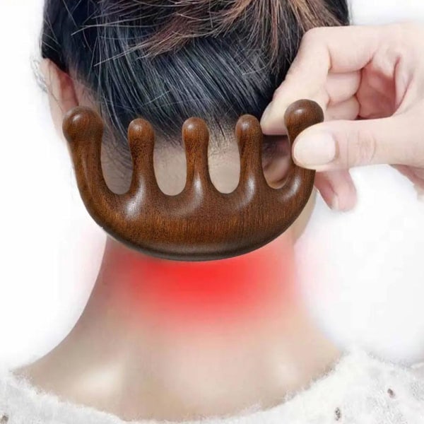 Sandalwood Massage Comb Head Meridian Massage Comb Scalp Scrapin