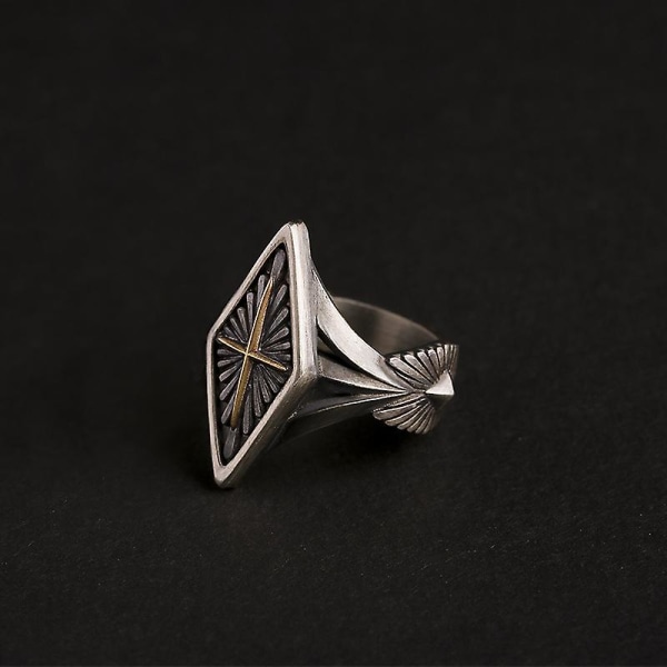 Retro Cross Ring For Men S Trend Personlighet Accessoarer Nisch Design Smycken Ändra storlek Ring Accessoarer Present
