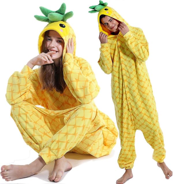 Ananas pyjamas Djurdräkt karneval jumpsuit L