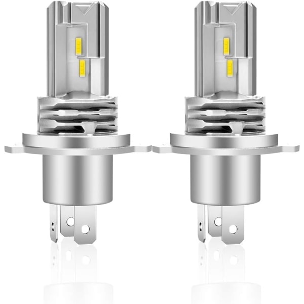 H4 LED-pære 6500K for bilfrontlys, fjernlys og nærlys, erstatningspære for halogenpærer og xenon-frontlys (2 stk)