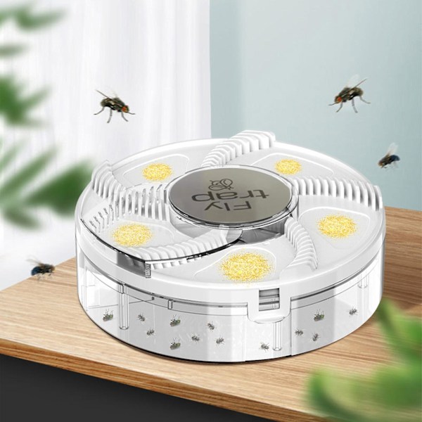 Elektrisk flugfälla, flugfälla, flygande insektsfälla, automatisk inomhusflugfälla, flugkontrollfångare insekt för ranch, trädgård