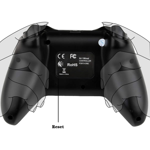 Trådløs Controller til Xbox One, Xbox Controller med 2.4GHz Trådløs Adapter, Xbox One X/Xbox One S/PS3 og PC (Sort)