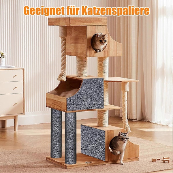 Klösmatta för Katter, Självhäftande Ersättningsdynor för Kattträd, DIY Klippbar Klösmatta för Katter som Skyddar Soffan 30x30cm