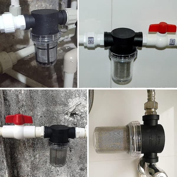 Inline Si 1/2 tomme, inline vandfilter med 100 mesh rustfrit stålfilter, høj vandgennemstrømning