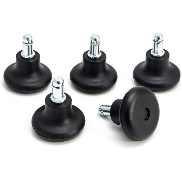 Replacement Bell Glides Swivel Wheels For Office Chair, With 50mm Soft Rubber Fixed Casters, Pack Of 5