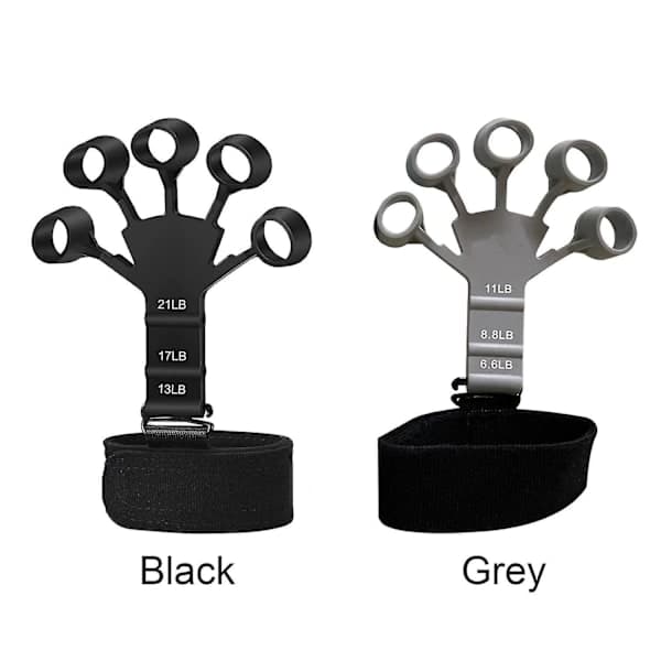 Gripster Grip Silikonhandskar för att Stärka Greppet - Fingersträckare Tränare Grey
