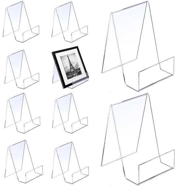 10 Pcs Clear Acrylic Book Holders Merchandise Holders As Bookends And Stands