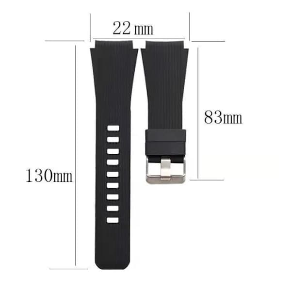 Silikonerem til Samsung Galaxy Watch 46mm Armbånd Sort