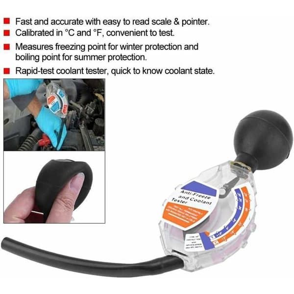 Kølervæsketester, højpræcisions skivetype frostvæsketester, væskedensitometer til 6/12/24V bilbatterier, universal