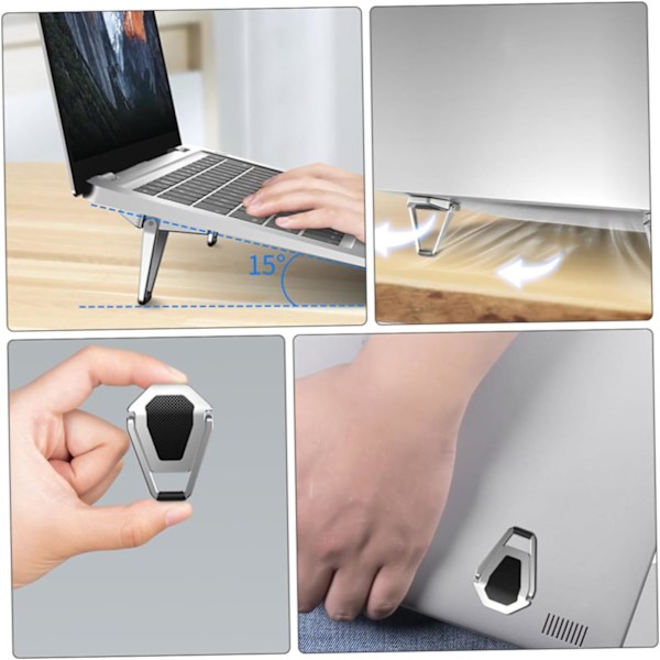 4 stk. Computer Metal Køleplade Beslag Laptop Computer Bærbar Lille Støtte Stativ Laptop Holder Foldbar Laptop Kølestativ Computer Stativ Bærbar