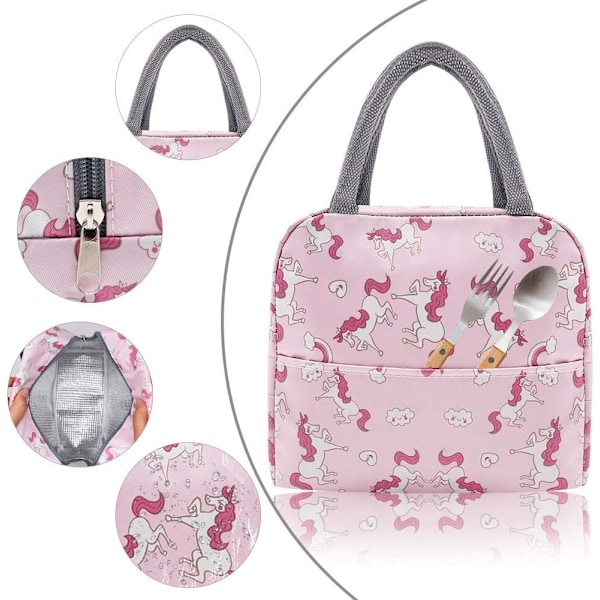 1 st Lunchväska Isolerad Tote Bag Lunchbox Återanvändbar Kylare Väska Lunchbehållare Vattentät Lunchhållare Cute Horse