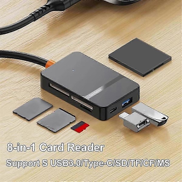 USB 3.0 Multi-Kortläsare med SD, Micro-SD, TF, MS & Compact Flash-kompatibilitet för bärbara datorer och PC