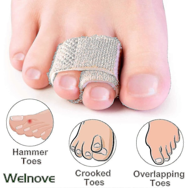 6-pack med Hammer Toe-rätare för att räta ut hammar-tår, brutna tår, krokiga tår och överlappande tår