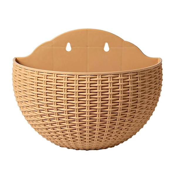 Seinään kiinnitettävät kukkaruukut Kukkaruukku Lahja Parveke Puoliympyrän muotoinen Sisä- ja ulkokäyttöön Kodin koristelu Riippuva eurooppalaistyylinen maljakko Khaki large size