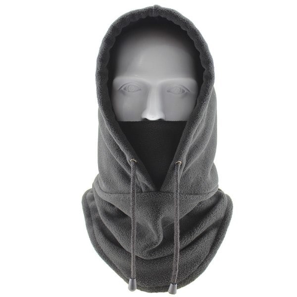 Fleece-miehen balaklava talvihattu pipo lämpimämpi tuulenpitävä täysi Dark gray