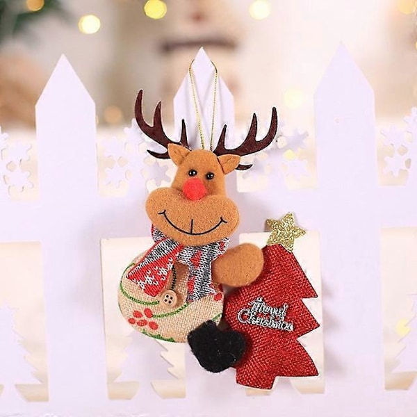 12/1 stk. Juleplys Dukke Ornamenter Julemand Snemand Juletræ Hængende Vedhæng Hjem Jule Nytår Fest Dekorationer Gaver 01-D(14x13cm)