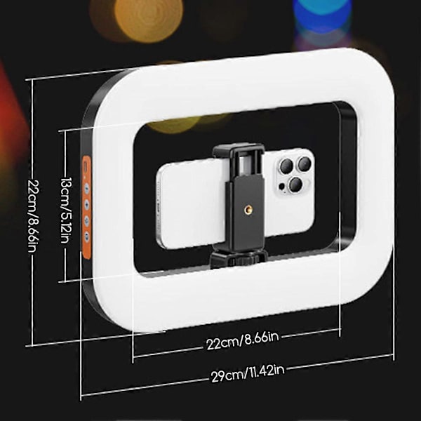 10\" Selfie Ring Light, Steglöst Dimmbar LED Ring Light, Mobiltelefon Fotografering LED Cirkellampa för Livestreaming