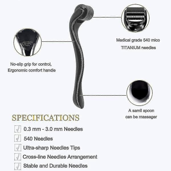 Derma Roller 1,5 mm, 540 Titanium Mikronåle Roller til Ansigt Ansigtsrynker 1.5mm