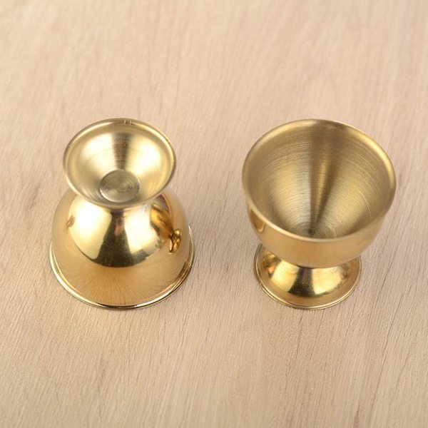 Eggkoppsett i rustfritt stål, holder for myke kokte egg, inkluderer 4 egg, kjøkken (gull)
