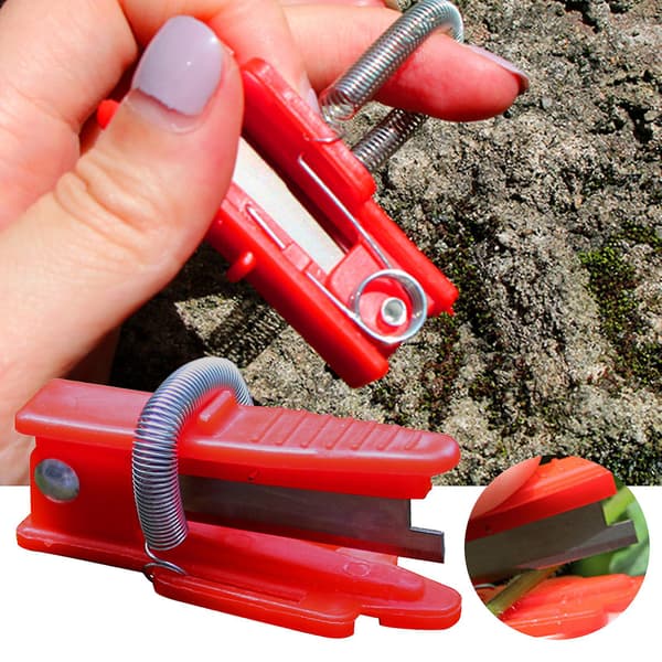 Fruktplockare Grönsaksväxt Tumkniv för Trädgård Red 2pcs