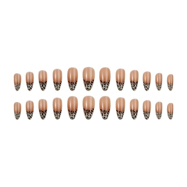 24 stk. Genanvendelige Leopard Negle Kunstige Negle Holdbare Falske Kunstige Negle Finger Negle DIY Dekoration Kvinder Glue Models