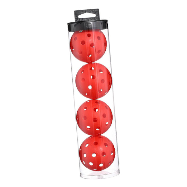 Inomhus Pickleballs - Inomhusbanans Pickleball Bollar - 4-pack Pickleballs - Turnering Pickleballs Red 74mm