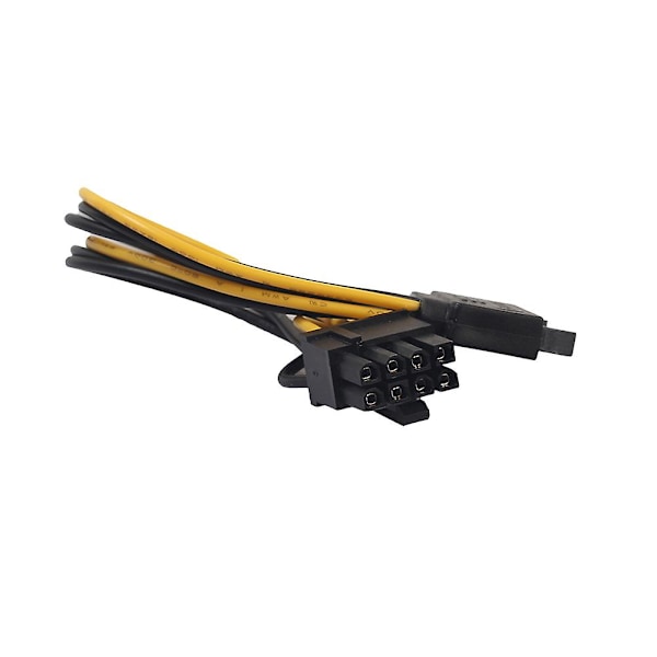 Fiauli Enkelt SATA 15-polet til 8-polet (6+2) PCI-E PCI-Express Strømforsyningsadapterkabel