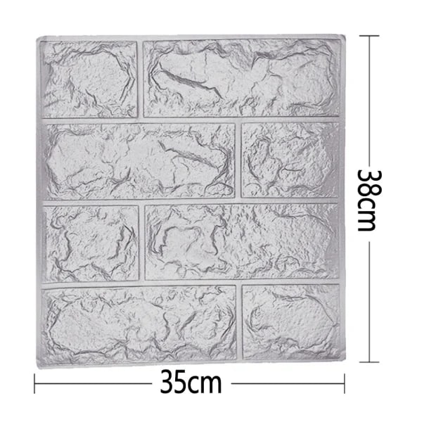 10-pakke 3D Flis Murvegg Klistremerke Selvklebende tapet grå&sølv 10 stk