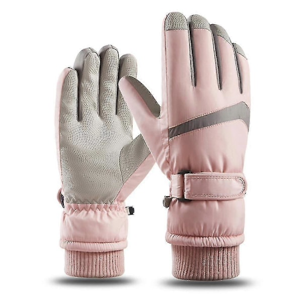 Vinter Skihandsker Mænd Og Kvinder Udendørs Ridning Vandtæt Skridsikker Touch Screen S-xl White L