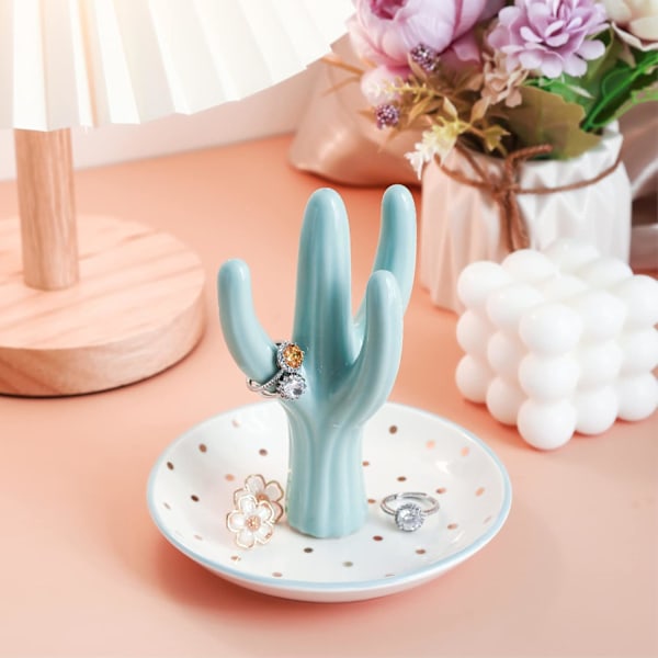 Aloe Ringholder, Kaktus Ringskål, Smykkeholder Pynteskål for Ringer Øredobber Halskjede Organizer B