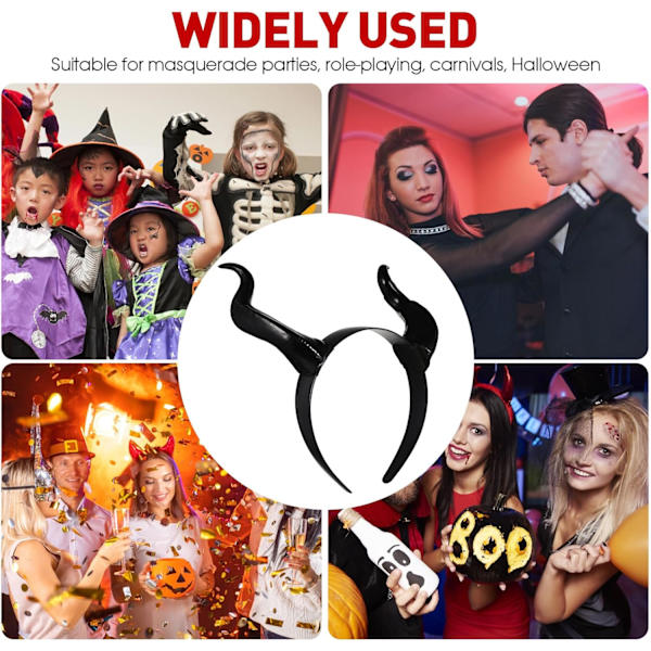Sort Pandebånd Sort Pandebånd Sort Pandebånd Horn Pandebånd Halloween Ondt Hårbånd Halloween Fest Cosplay