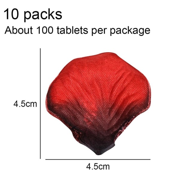 1000 st Konstgjorda Rosblad för Bröllopsdekorationer, Romantisk Kväll, Alla Hjärtans Dag, Evenemang, Vit Dark red black