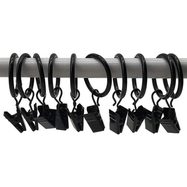 Gardinringar - Ej specificerat - 42-pack - Svart - Vintage - Rostfri