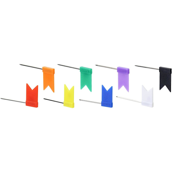 160 stk. Farverige Kortnåle, Flag Push Pins Kortnåle med Stålspids til Opslagstavler og Kort Hjemme Kontor Skole 8 Assorterede Farver