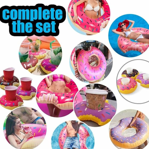 Donut Bademadras, Kæmpe Jordbær Donut Oppustelig Bademadras, Stor Sommer Pool Strand Legetøj, Bademadras Pool Flydelegeme til Voksne 80#