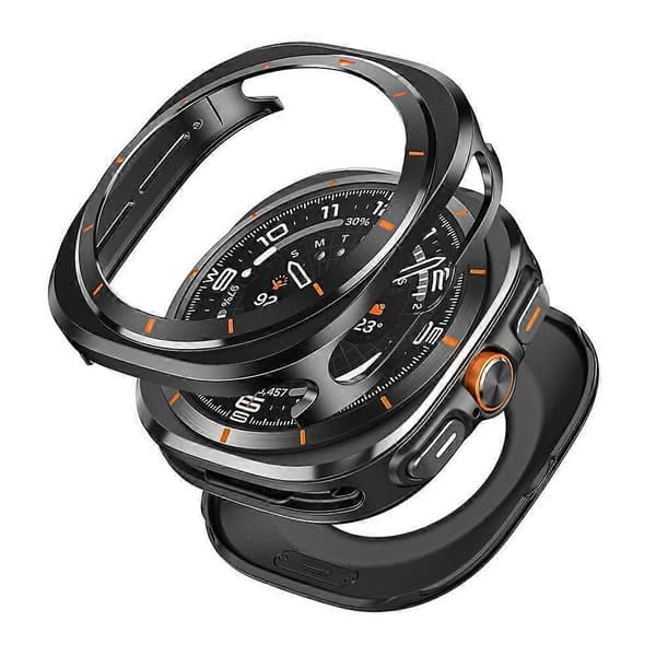 Metall PC Klockfodral För Samsung Galaxy Watch Ultra 47mm Black Orange