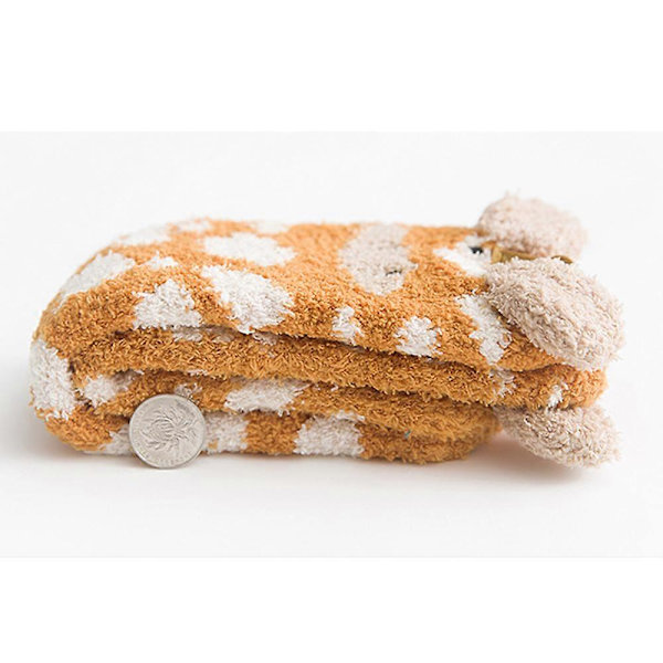 Dames 3D Dyr Vinter Varme Bløde Fluffy Seng Sokker Kvinder Lounge Slipper Gulv Sokker Giraffe