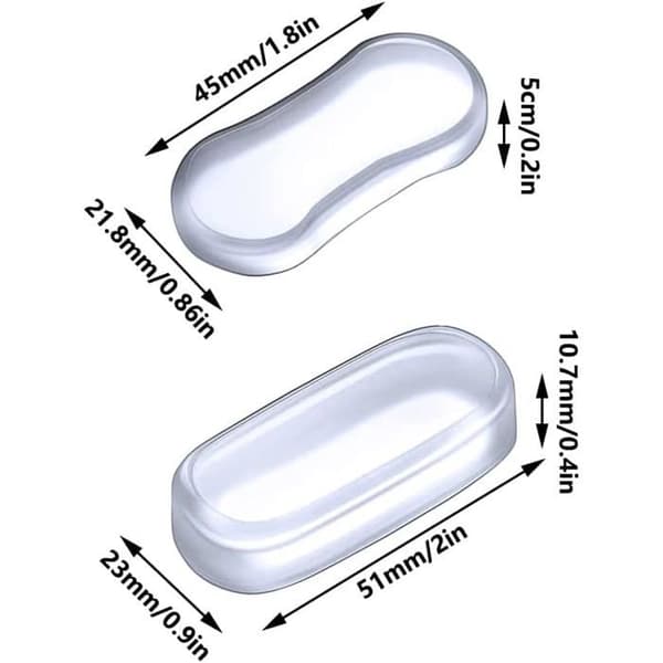 5-delars toalettsitsdyna – transparent silikon – bullerreducerande – hem, hotell, etc.