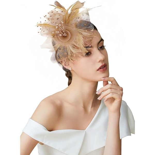 Mesh Feather Fascinator Flower Hair Clip Fascinators Hat Bridal Headpiece Wedding Church Tea Party Derby Hats Race Hats