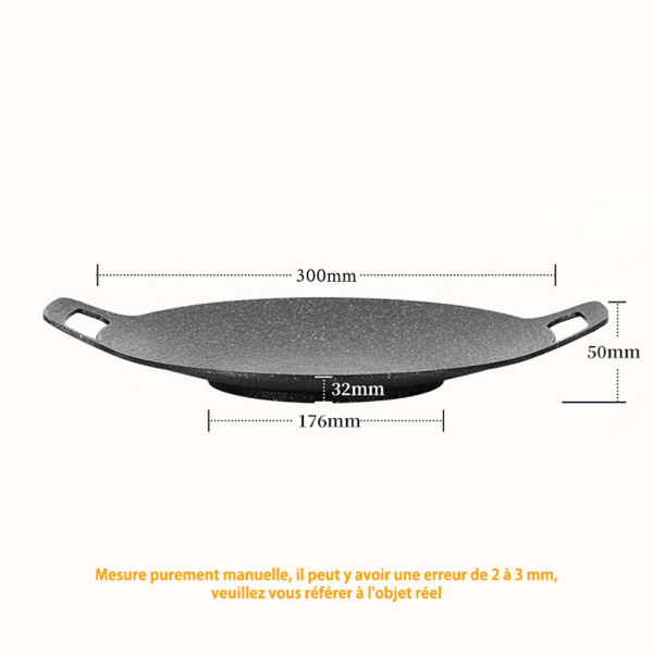 Husholdningsmedicinsk sten komfur induktion komfur grillplade non-stick pande udendørs teppanyaki pot (Forfined jern, 30 cm) 30cm