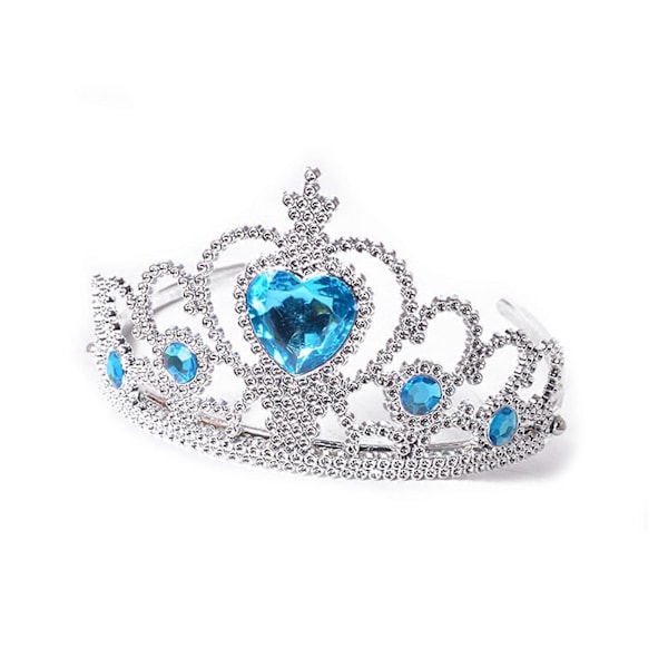 Prinsessan Elsas Krona Tiara och Trollstav Set Silver Hjärta Smycke Klä upp Kostymtillbehör för Småflickor Cosplay pink