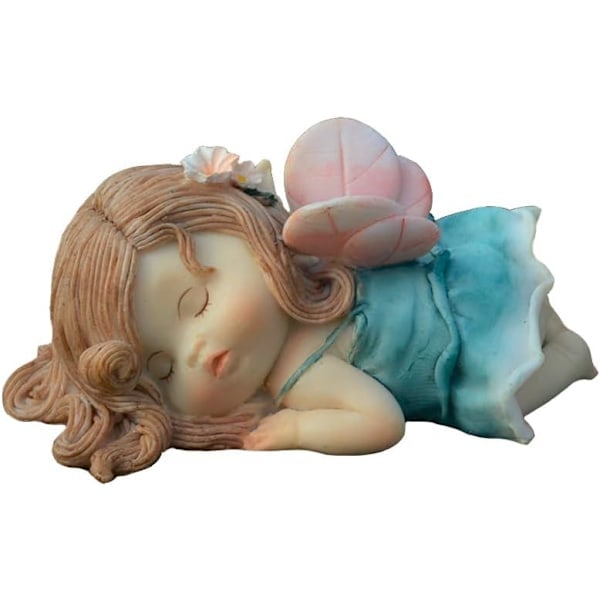 Miniature Fe Havefigur til Haven - Drømmende Fe Statue Dreaming Fairy