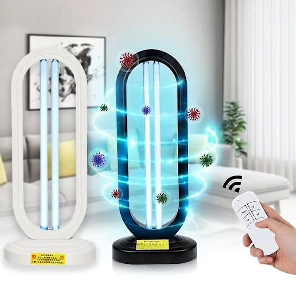 38W Ultrafiolett Ozonlampe Mobil Kvarts-Ultrafiolett Bakteriedrepende Lampe for Hjem Desinfeksjon White EU plug