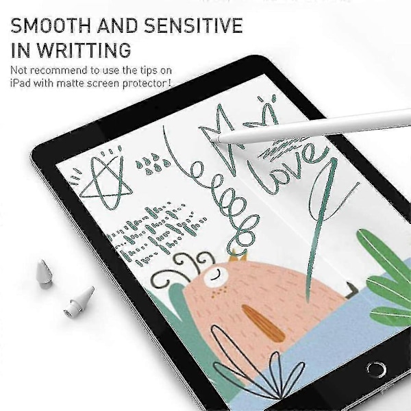 Magnetisk Pen Etui Opladningsadapter Og Spidser Udskiftning Tilbehørssæt Kompatibelt Med Apple Pencil 1. Generation 3 stk. - Hvid
