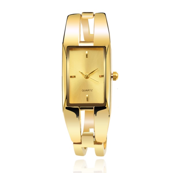 Fashion Lady Watch Quartz Alloy Armband Watches, Fritidskvarts gold